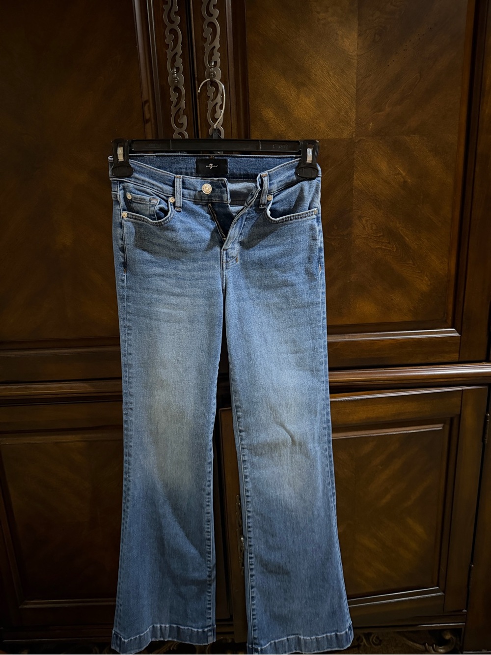 7 For All Mankind Women's Light Blue Wide Leg Jeans